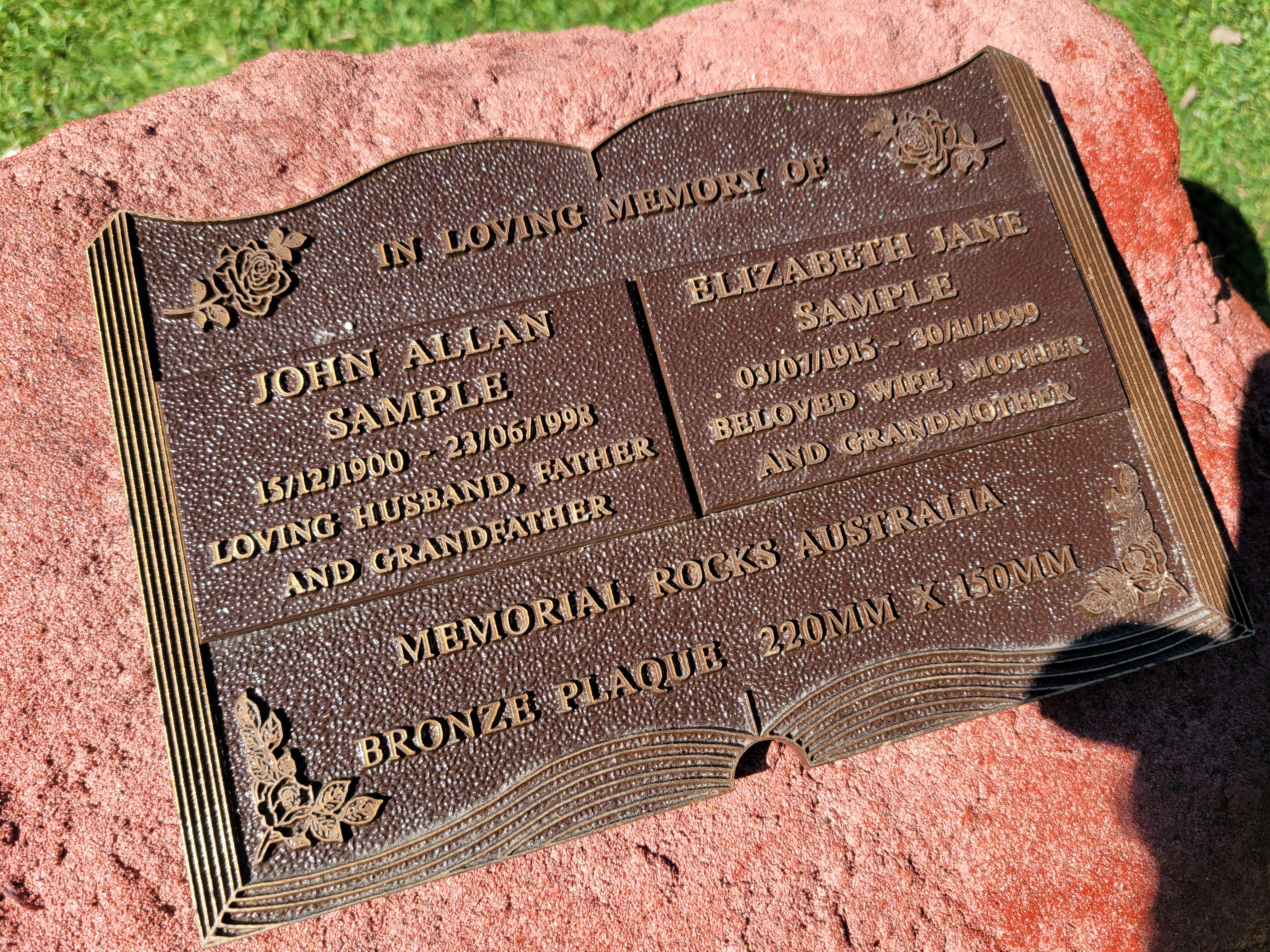 Memorial Rock Urn 1866 Large Double Pink / Red