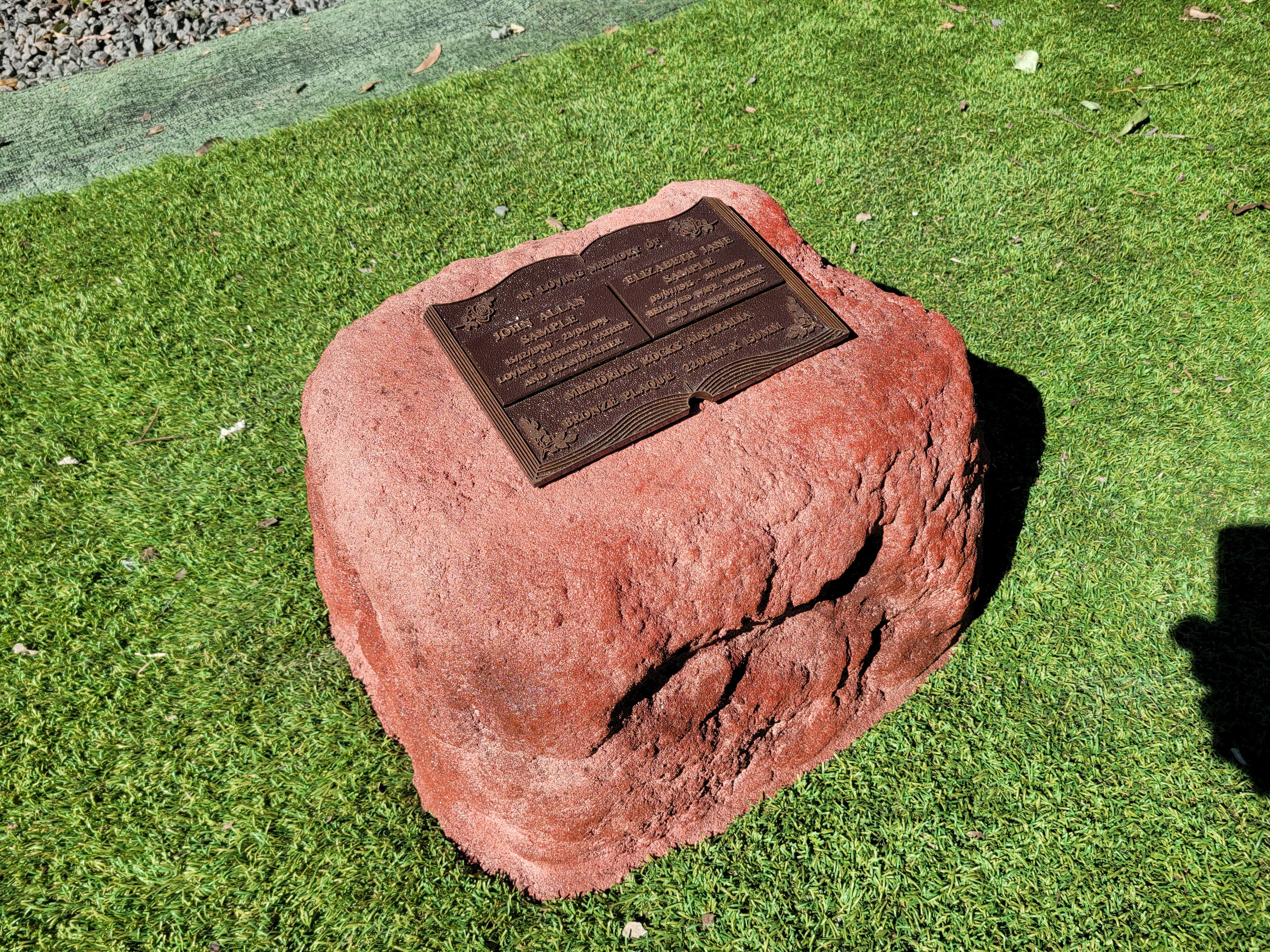Memorial Rock Urn 1866 Large Double Pink / Red