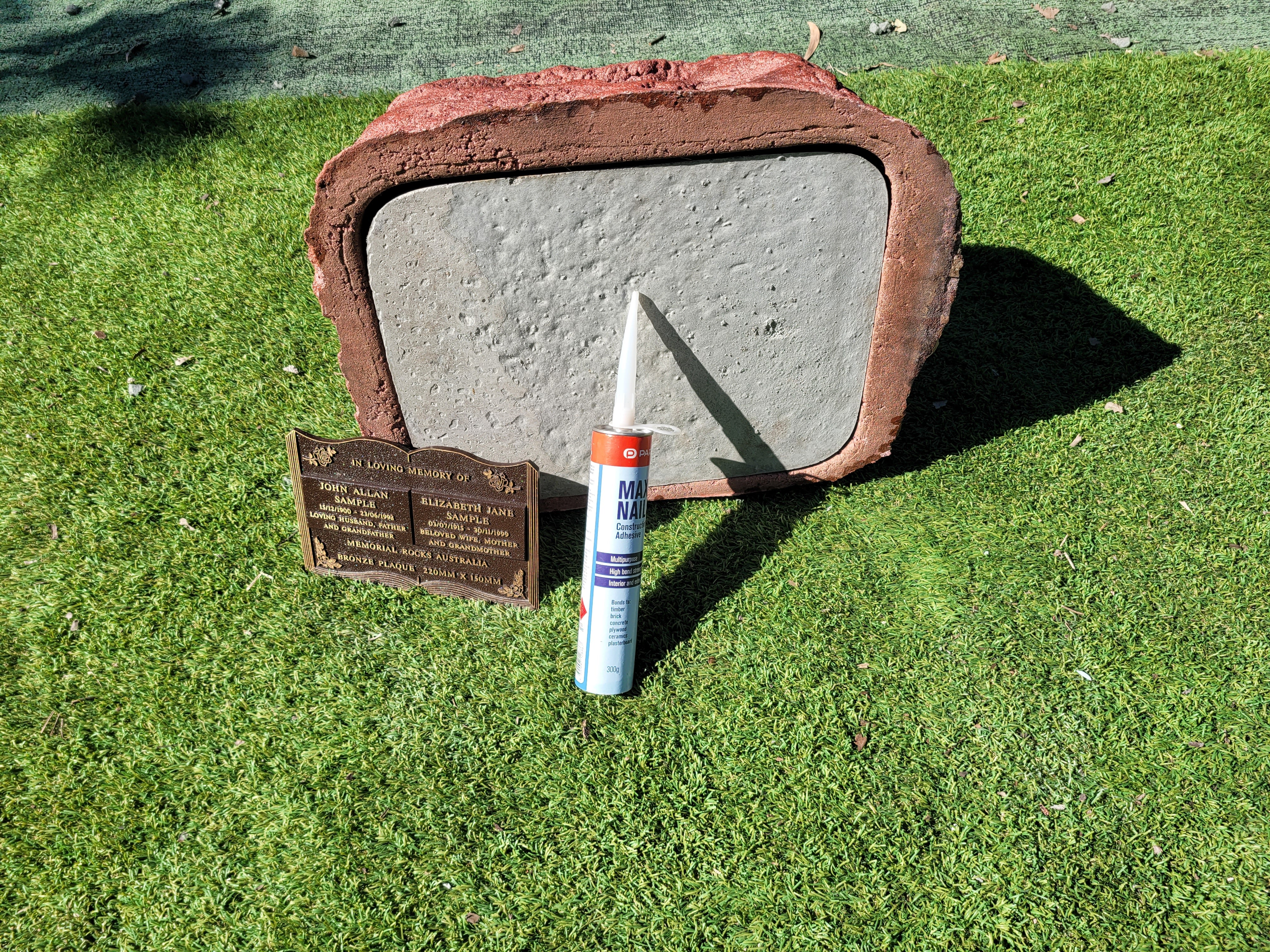 Memorial Rock Urn 1866 Large Double Pink / Red