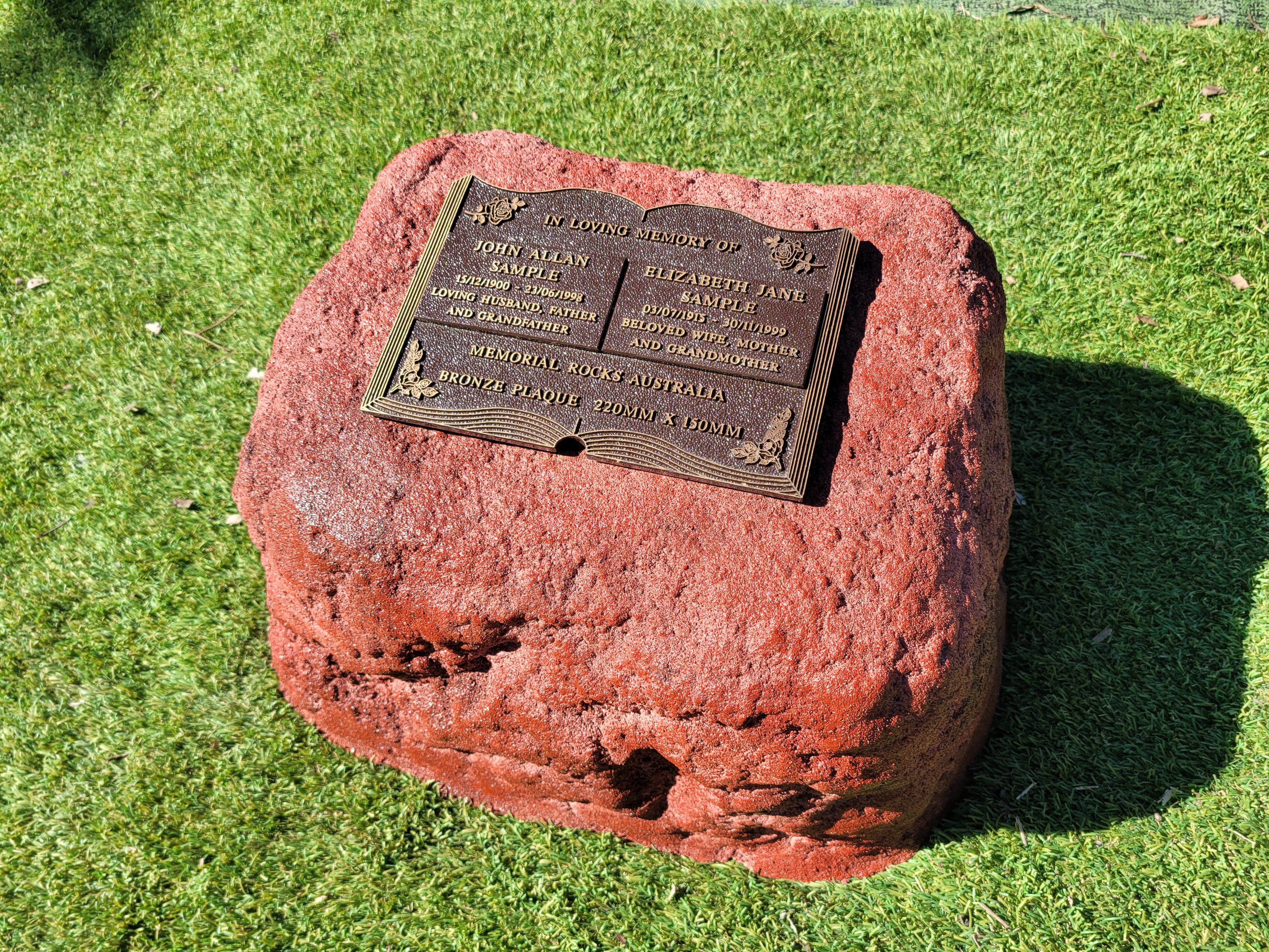 Memorial Rock Urn 1867 Large Double Pink / Red
