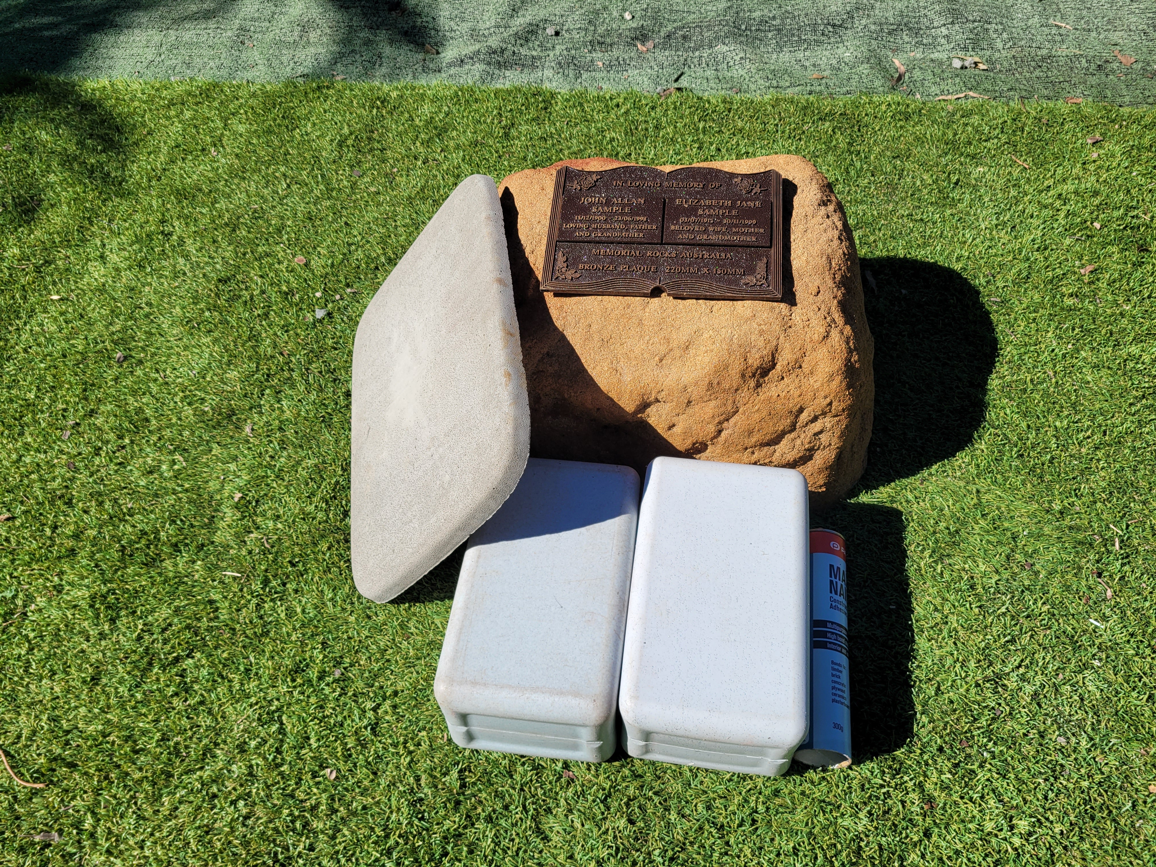 Memorial Rock Urn 1869 Large Double Sandstone