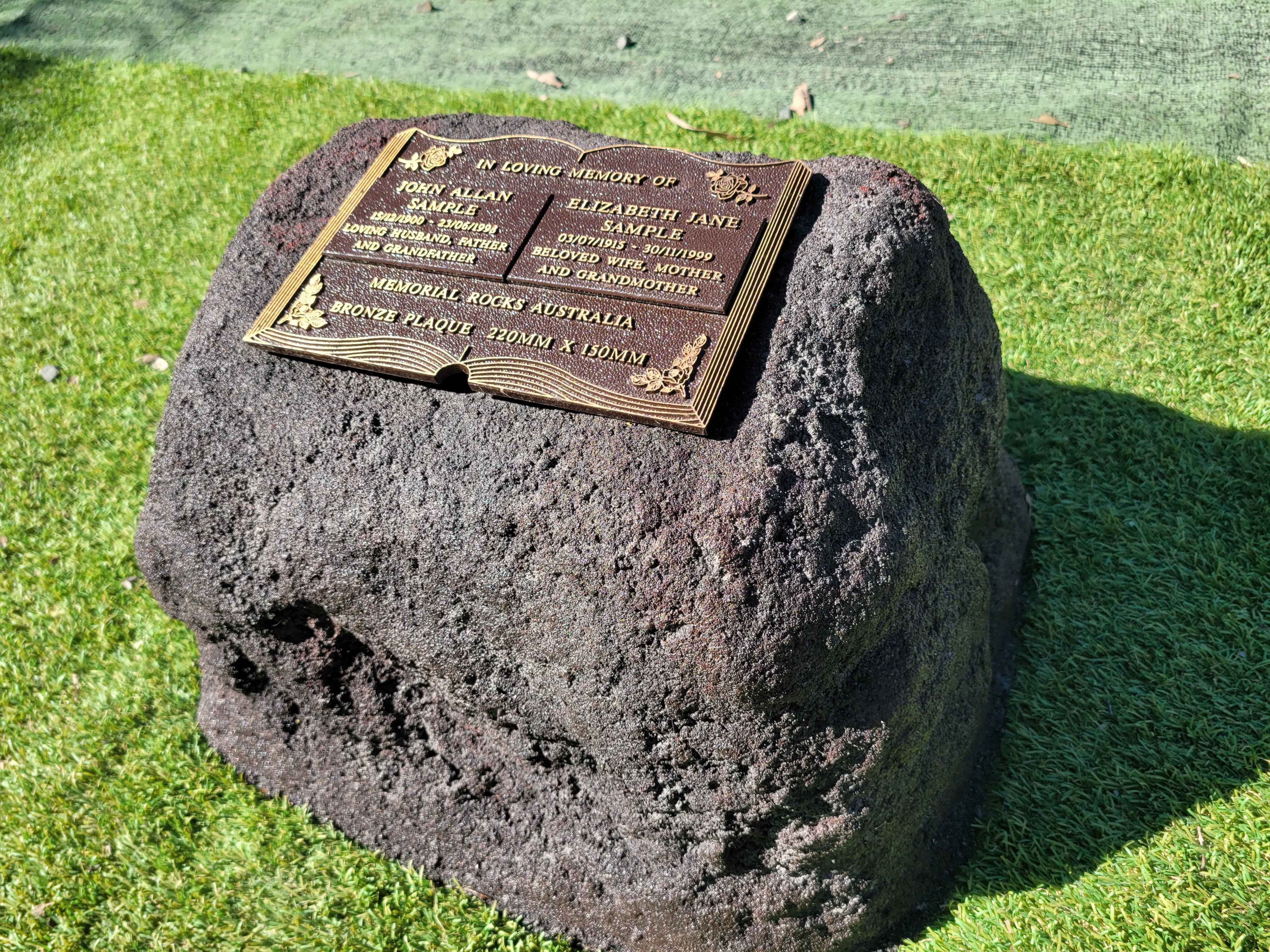 Memorial Rock Urn 1873 Large Double Charcoal/ Black