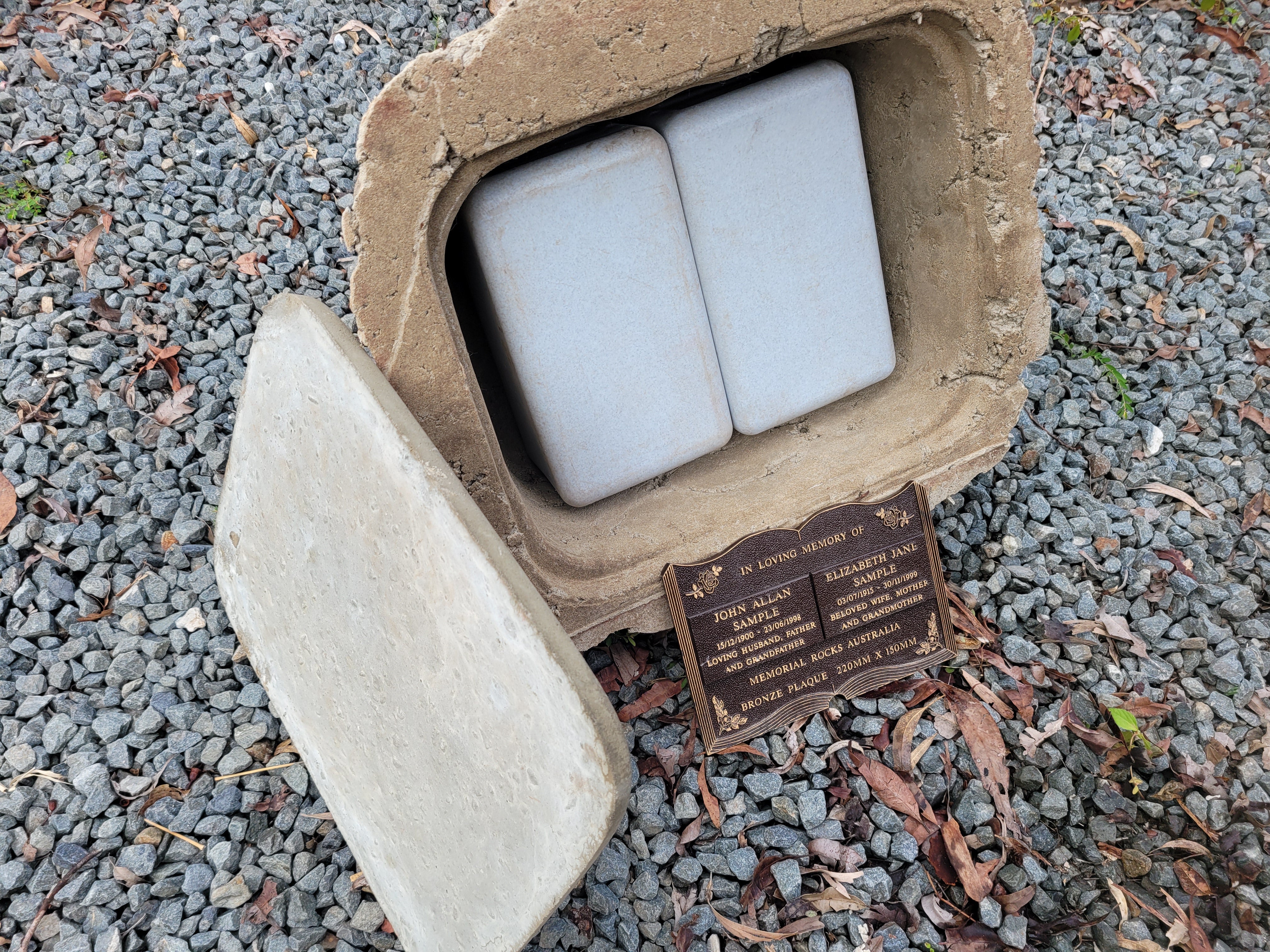 Memorial Rock Urn 2061 Large Double Natural Riversand