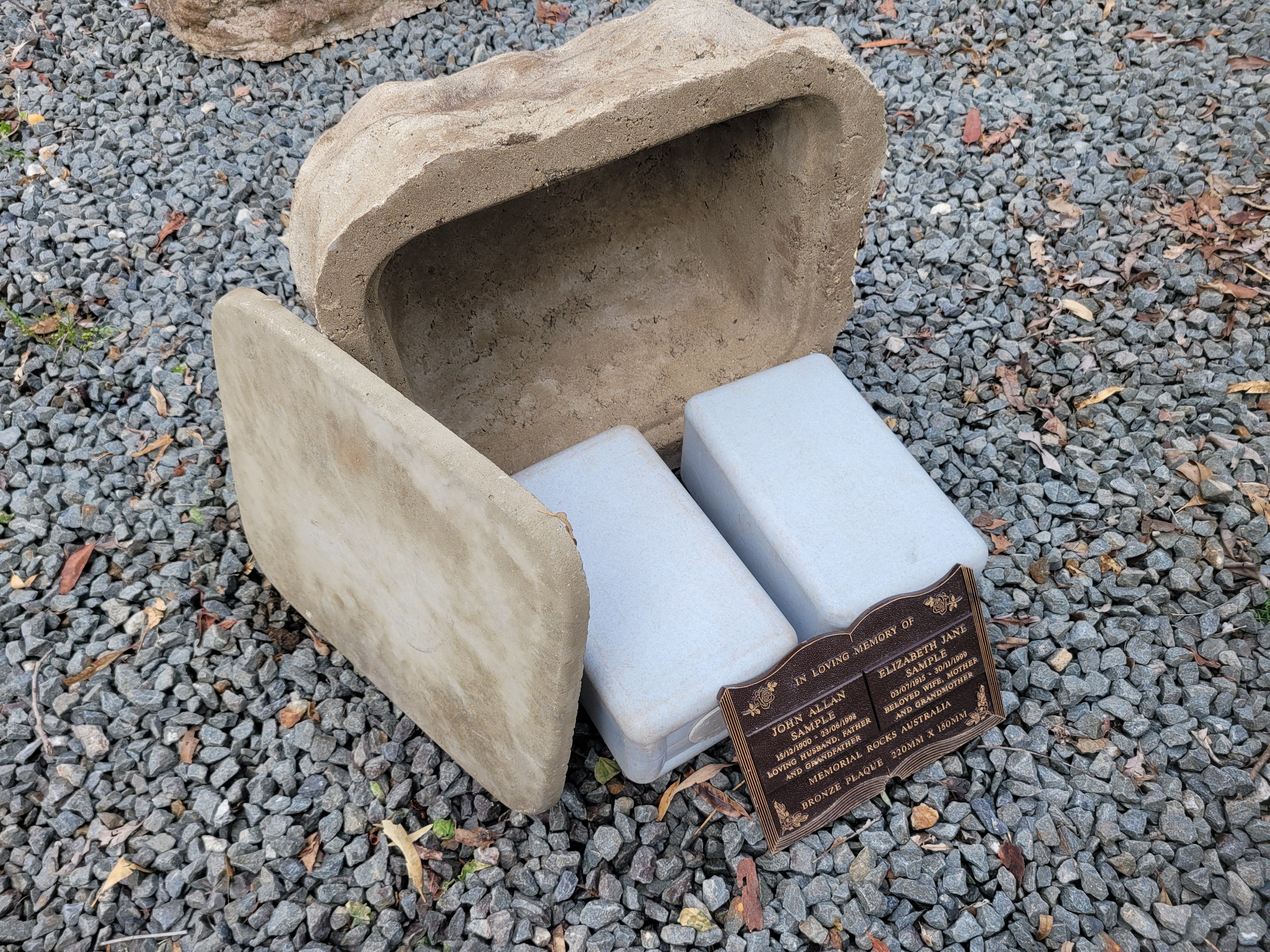 Memorial Rock Urn 2063 Large Double Natural Riversand