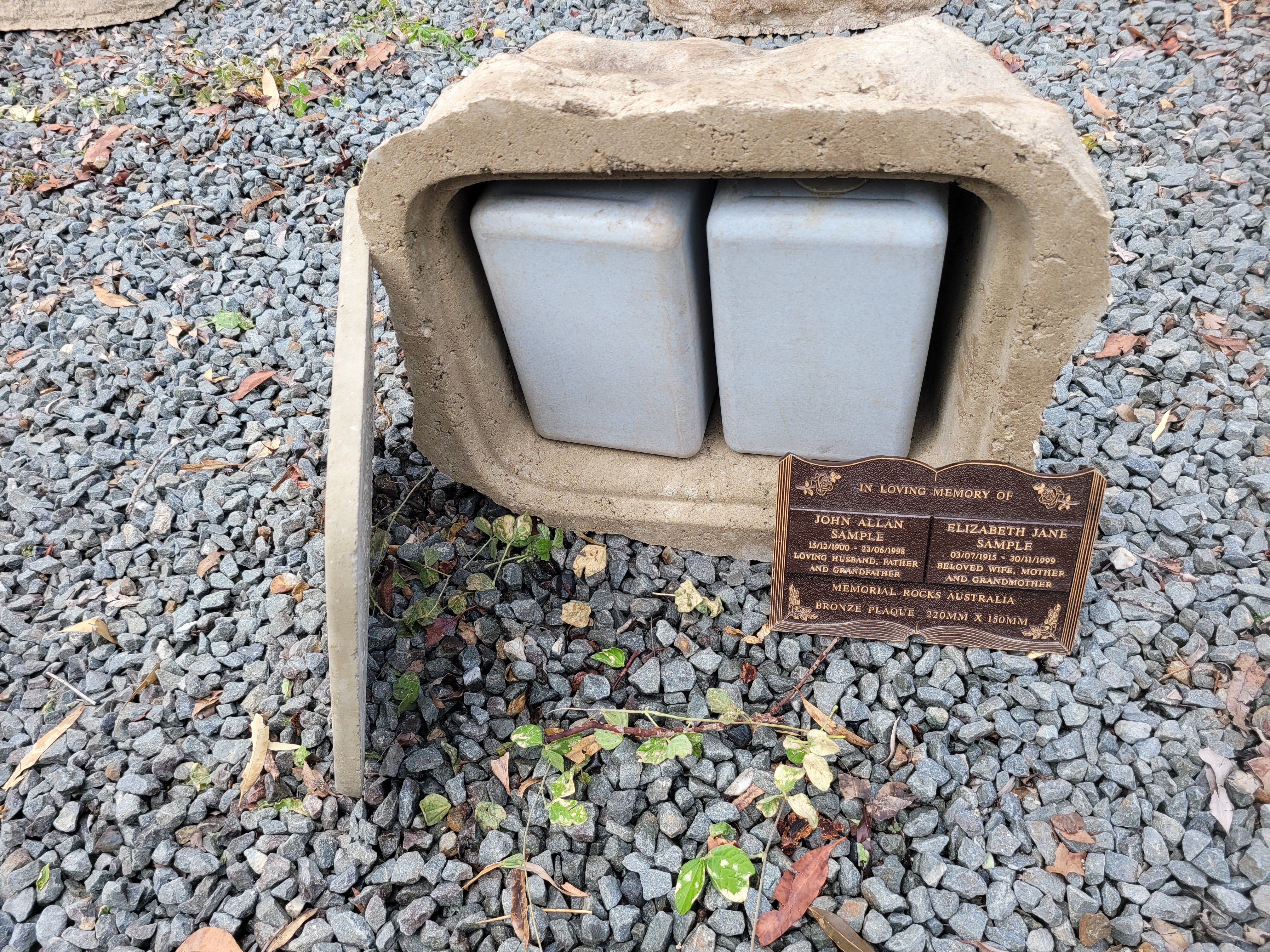 Memorial Rock Urn 2063 Large Double Natural Riversand