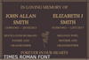 Quality Bronze Plaque for two names 380mm x 280mm